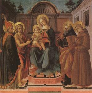 Francesco di Stefano called Pesellino The Virgin and Child Surrounded (mk05) oil painting picture
